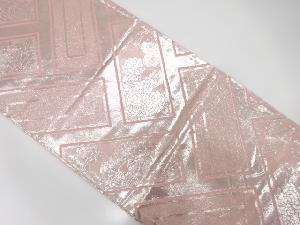 檜垣に牡丹模様織出しリバーシブル全通袋帯